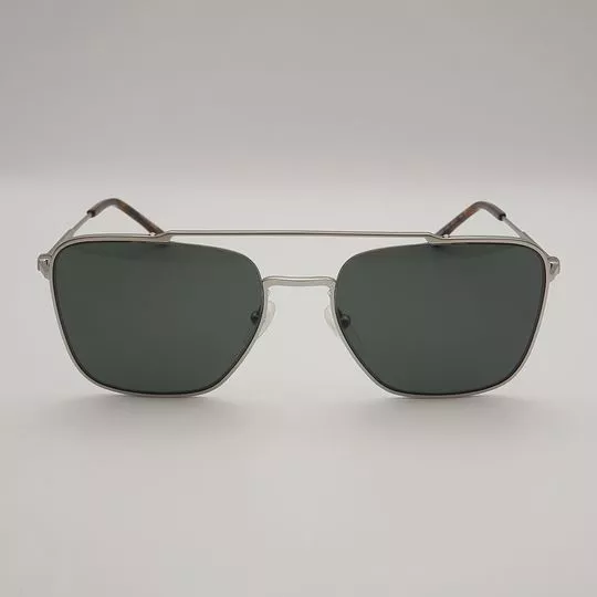 Óculos De Sol Aviador- Preto & Prateado- LACOSTE