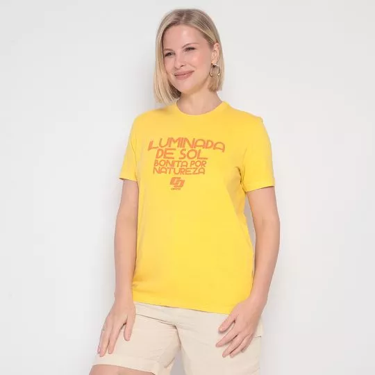Blusa Com Inscrição- Amarela & Laranja