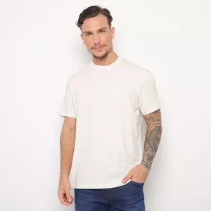 Camiseta Com Linho<BR>- Off White