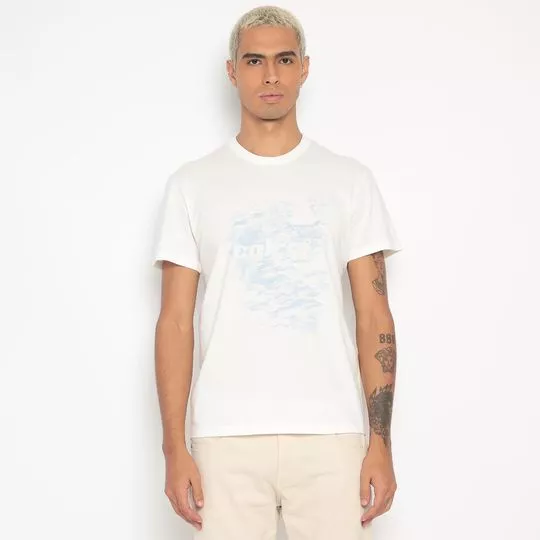 Camiseta Colcci®- Branca & Azul Claro