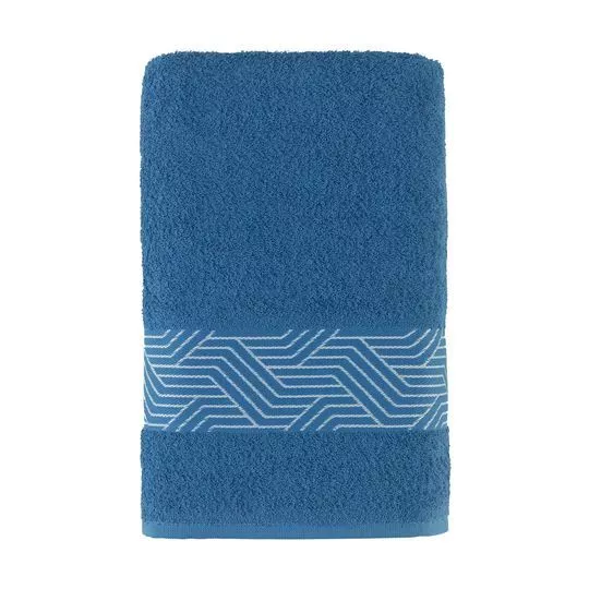 Toalha Para Rosto Diamante- Azul & Branca- 45x70cm
