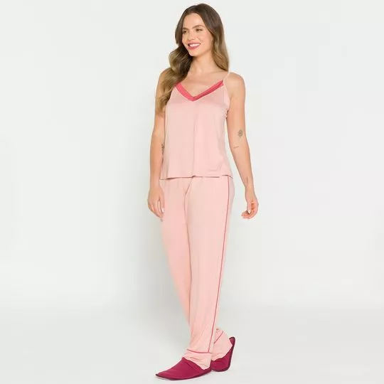 Pijama Com Recortes- Rosê & Pink- Anna Kock Sleepwear