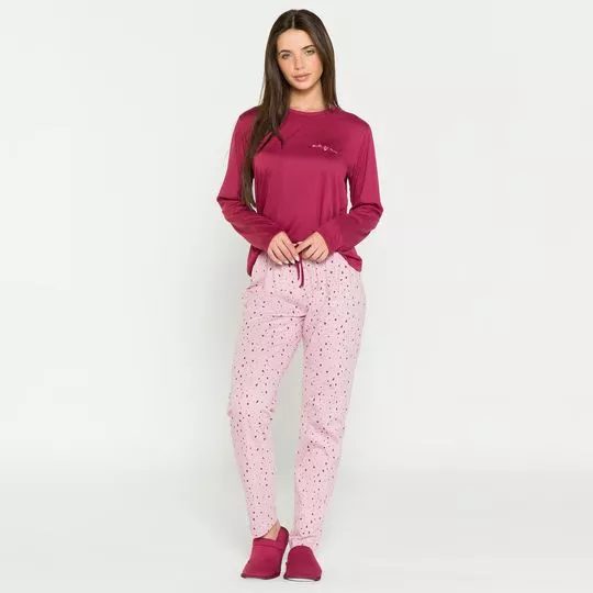 Pijama Com Recortes- Rosa Claro & Pink- Anna Kock Sleepwear