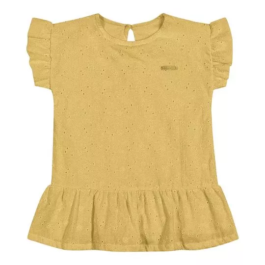 Vestido Com Recortes - Amarelo - Colorittá