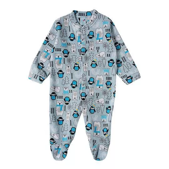 Pijama Pinguim- Azul Claro & Azul- Tip Top