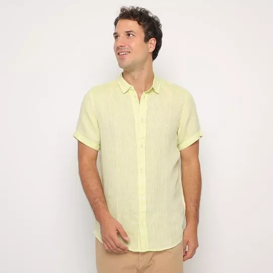 Camisa Em Linho- Verde Limão