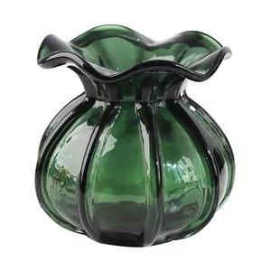 Vaso Com Relevos<BR>- Verde Escuro<BR>- 11xØ10cm<BR>- Full Fit