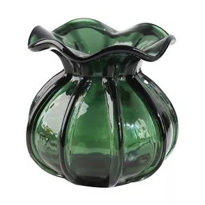 Vaso Com Relevos<BR>- Verde Escuro<BR>- 12xØ12cm<BR>- Full Fit