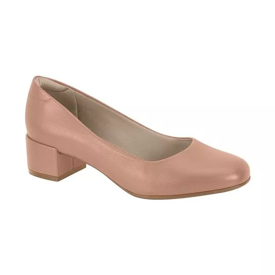 Sapato Metalizado- Rosê Gold- Salto: 4cm- Beira Rio