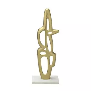 Escultura Decorativa<BR>- Dourada<BR>- 49,5x18x10cm<BR>- Mabruk
