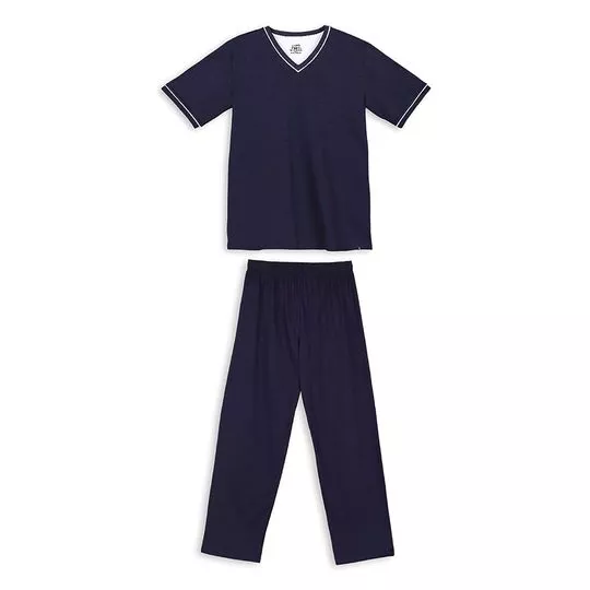 Pijama Lupo®- Azul Marinho & Branco