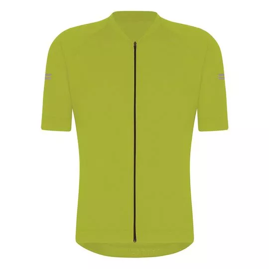 Camiseta Com Zíper- Verde Limão & Preta