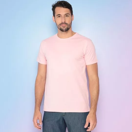 Camiseta Abstrata- Rosa Claro