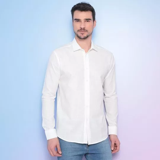 Camisa Em Flamê- Off White- Replay