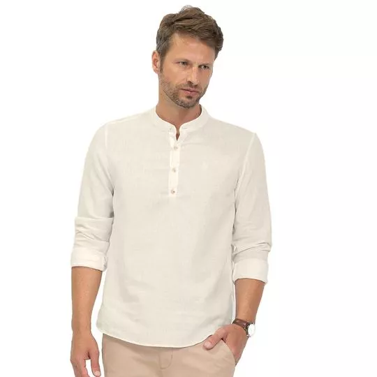 Camisa Com Recortes- Branca- Diâmetro