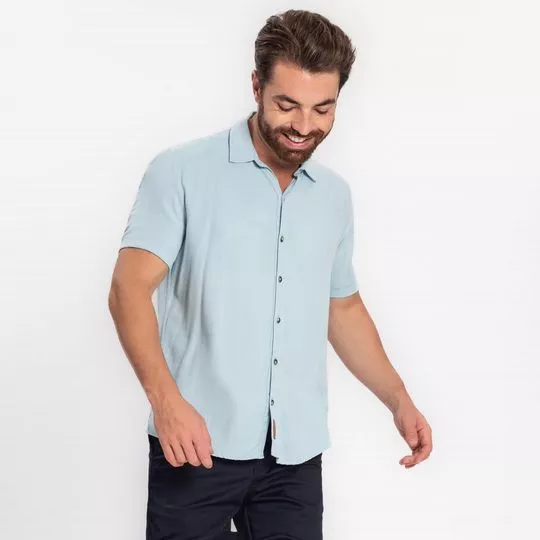 Camisa Com Recortes- Azul Claro- Diâmetro