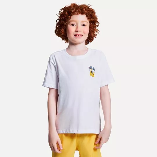 Camiseta Chinelo- Off White & Amarela