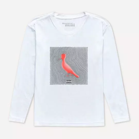Camiseta Pássaro - Branca & Preta