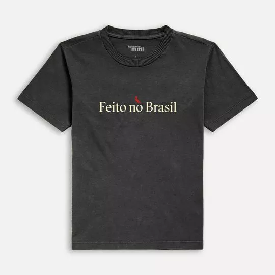 Camiseta Feito No Brasil- Preta & Branca