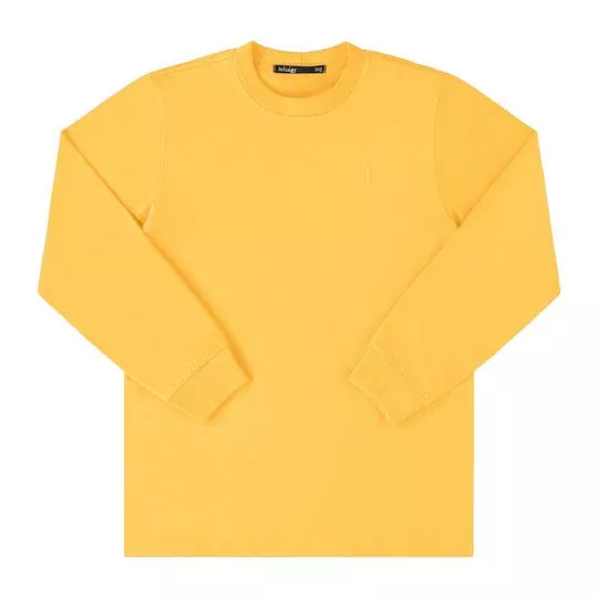 Camiseta Com Bordado- Amarela- Ioluig