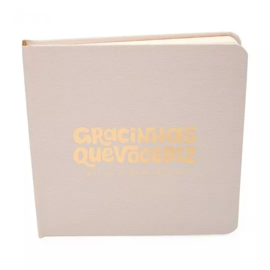 Caderno Gracinhas Que Você Diz- Branco & Dourado- 98 páginas- 15x15cm- Imaginarium
