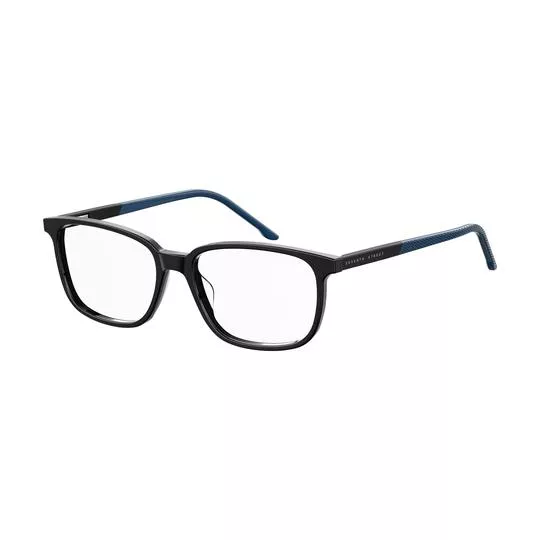 Armação Retangular Para Óculos De Grau- Preta & Azul Escuro- Seventh Street