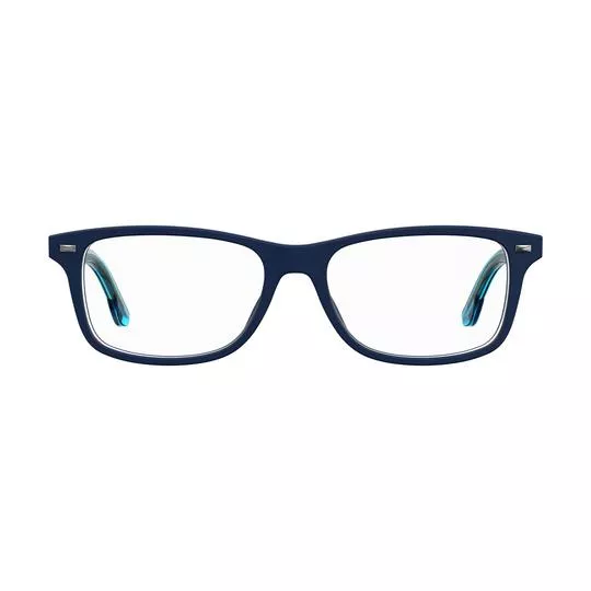 Armação Retangular Para Óculos De Grau- Azul Marinho & Azul Turquesa- Seventh Street