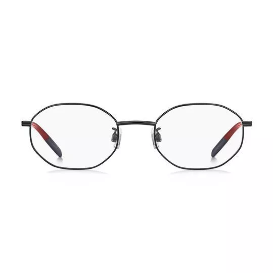 Armação Arredondada Para Óculos De Grau- Preta & Vermelha- Tommy Hilfiger