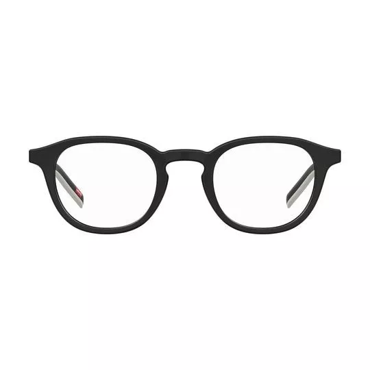 Armação Arredondada Para Óculos De Grau- Preta & Branca- Levi's