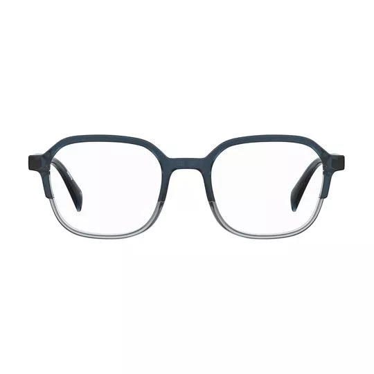 Armação Retangular Para Óculos De Grau- Azul Escuro & Cinza- Levi's