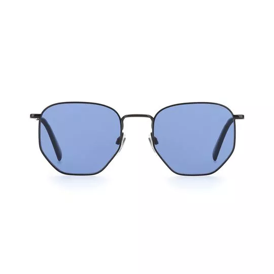 Óculos De Sol Hexagonal- Azul & Preto- Levi's