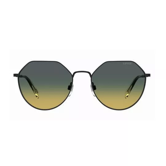 Óculos De Sol Arredondado- Preto & Amarelo- Levi's