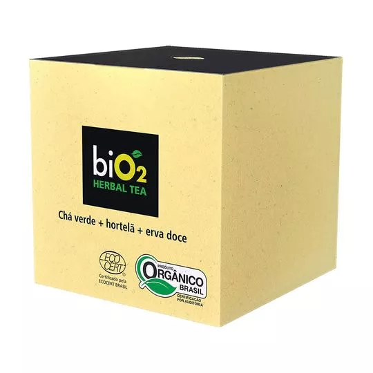 Chá Bio2 Herbal Tea- Chá Verde, Hortelã & Erva Doce- 13 Sachês- Bio2organic