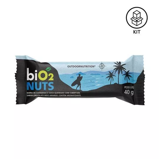 Barras Bio2 Nuts- Coco Queimado- 12 Unidades- BiO2 Organic