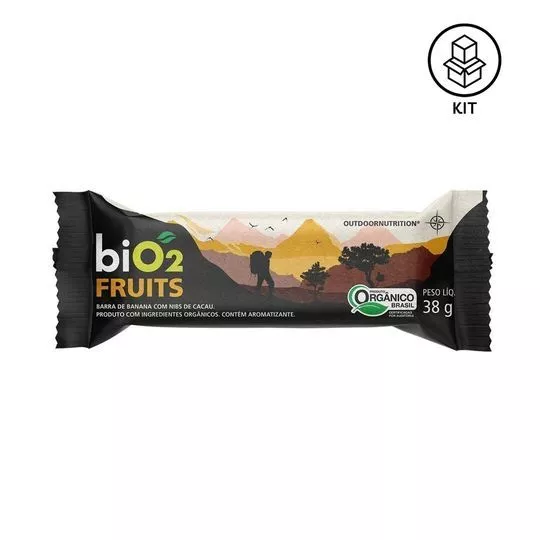 Barras Bio2 Fruits- Banana & Nibs De Cacau- 12 Unidades- BiO2 Organic