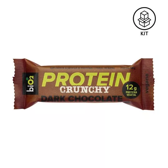 Barra De Proteína biO2 Protein Crunchy- Dark Chocolate- 9 Unidades- BiO2 Organic