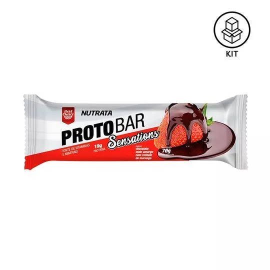 Protobar Sensations- Chocolate Meio Amargo- 8 Unidades- Nutrata