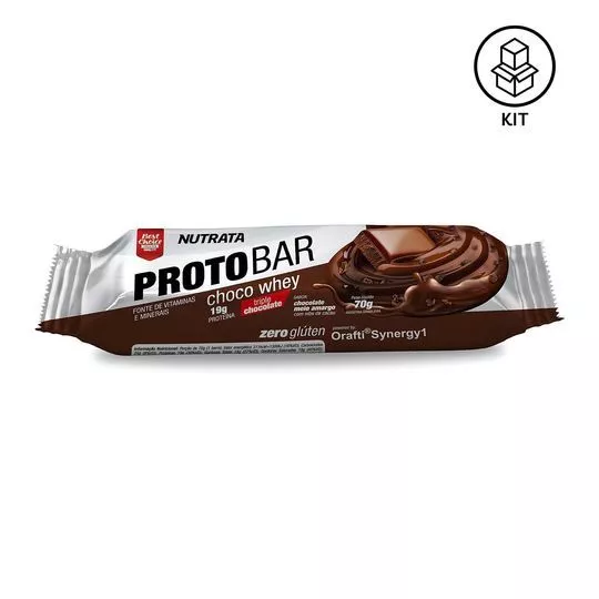 Protobar Whey- Chocolate Meio Amargo- 8 Unidades- Nutrata