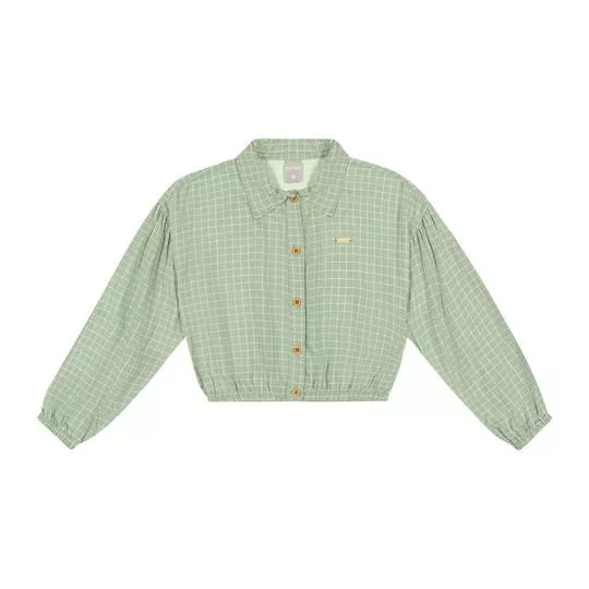Camisa Xadrez- Verde Claro & Branca