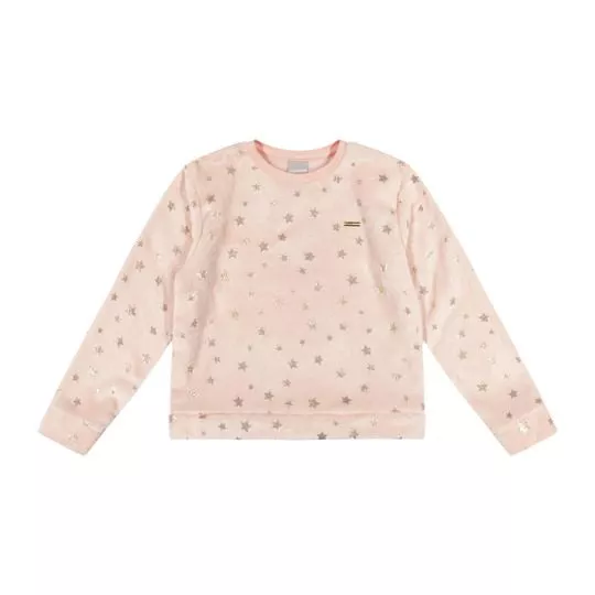 Blusão Estrelas- Rosa Claro & Dourado