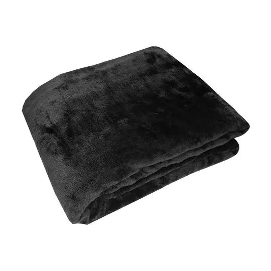 Cobertor Toque De Plumas Solteiro- Preto- 150x220cm