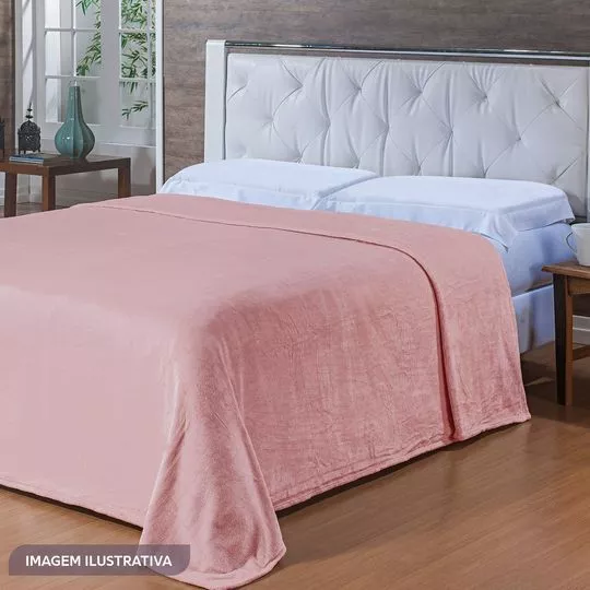 Cobertor Toque De Plumas Solteiro- Rosa Escuro- 150x220cm