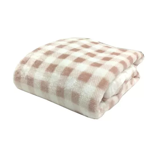 Cobertor Toque De Plumas Kids- Branco & Rosa- 150x220cm