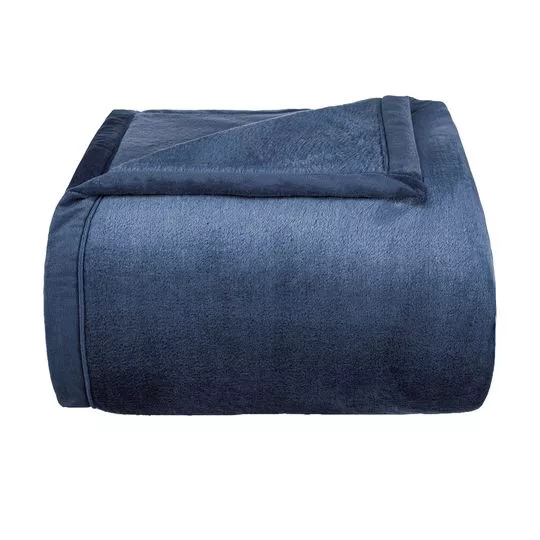 Cobertor Toque De Luxo Solteiro- Azul Marinho- 150x240cm- Europa