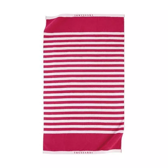 Toalha De Praia San Marino- Pink & Off White- 86x160cm