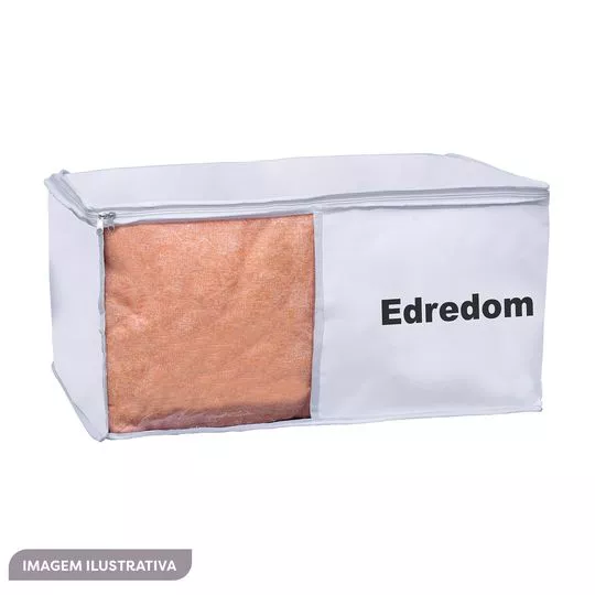 Organizador De Edredons Premium- Incolor & Branco- 31x61x46cm- Vb Home