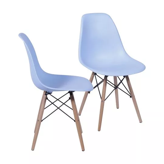 Jogo De Cadeiras Eames Infantil- Azul & Bege Claro- 2Pçs- Or Design