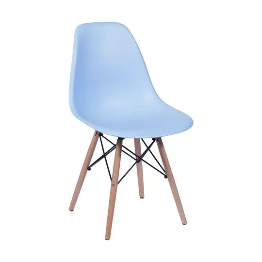 Cadeira Eames Kids- Azul Claro & Madeira- 56,5x31x28,5cm- Or Design