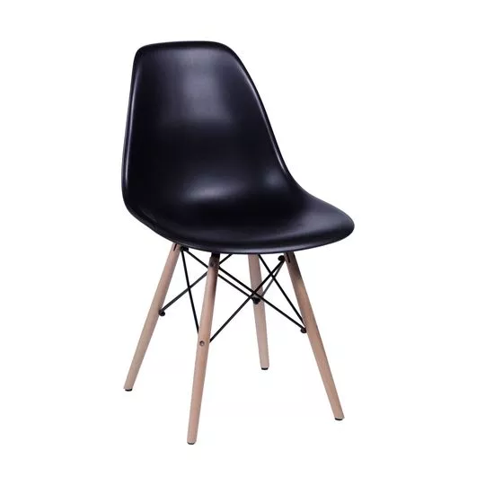 Cadeira Eames Kids- Preta & Madeira- 56,5x31x28,5cm- Or Design