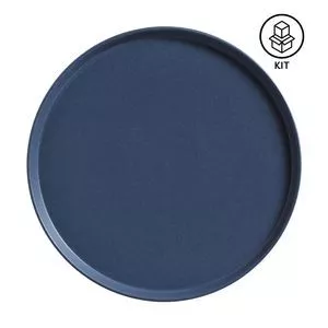 Jogo De Pratos Para Sobremesa Neo Boreal<BR>- Azul Escuro<BR>- 6Pçs<BR>- Porto Brasil